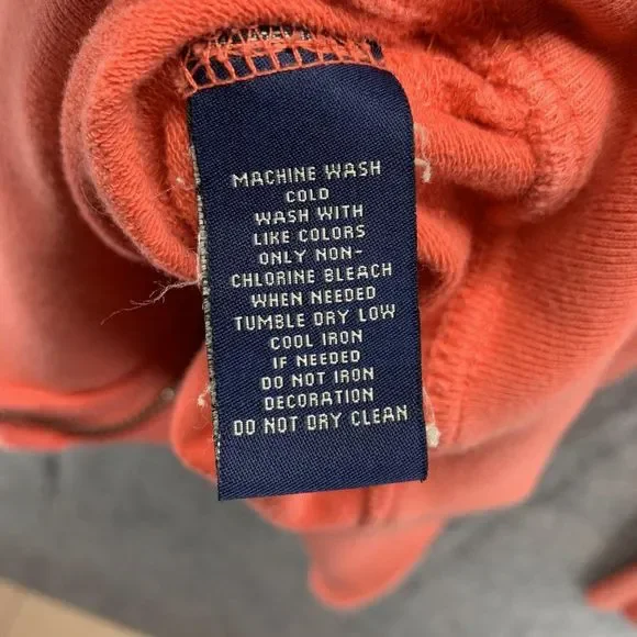 Ralph Lauren Sweater Women's Extra Large Ladies Orange Full Zip Hoodie Vintage - Picture 10 of 11